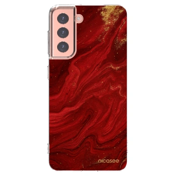 Picasee silikónový prehľadný obal pre Samsung Galaxy S21 5G G991B - Red