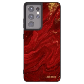 Picasee silikónový čierny obal pre Samsung Galaxy S21 Ultra 5G G998B - Red