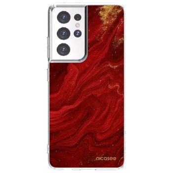 Picasee silikónový prehľadný obal pre Samsung Galaxy S21 Ultra 5G G998B - Red