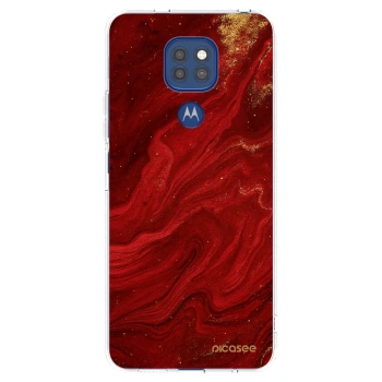 Picasee silikónový prehľadný obal pre Motorola Moto G9 Play - Red