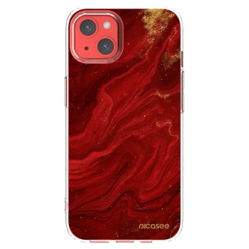Picasee silikónový prehľadný obal pre Apple iPhone 13 - Red
