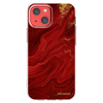 Picasee silikónový prehľadný obal pre Apple iPhone 13 mini - Red