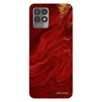 Picasee silikónový prehľadný obal pre Realme 8i - Red