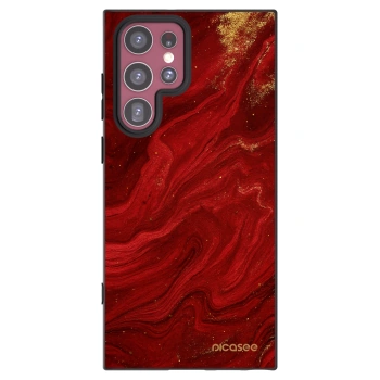 Picasee silikónový čierny obal pre Samsung Galaxy S22 Ultra 5G - Red