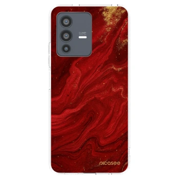 Picasee silikónový prehľadný obal pre Vivo V23 5G - Red