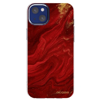 Picasee silikónový prehľadný obal pre Apple iPhone 14 Plus - Red