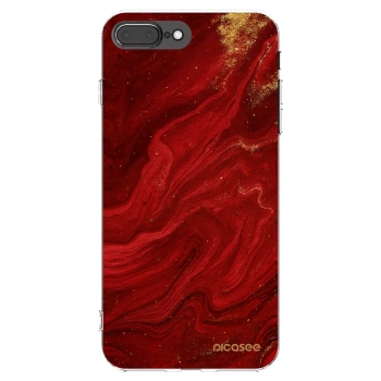 Picasee silikónový prehľadný obal pre Apple iPhone 8 Plus - Red