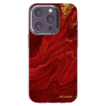 Picasee silikónový prehľadný obal pre Apple iPhone 14 Pro - Red