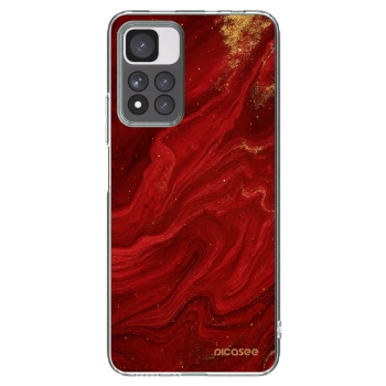 Picasee silikónový prehľadný obal pre Xiaomi Redmi Note 11 Pro+ 5G - Red