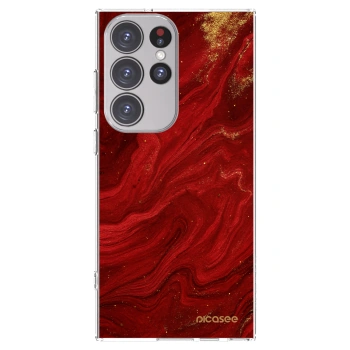 Picasee silikónový prehľadný obal pre Samsung Galaxy S23 Ultra 5G - Red