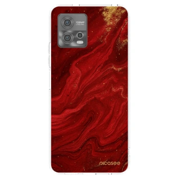 Picasee silikónový prehľadný obal pre Motorola Moto G72 - Red