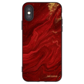 Picasee silikónový čierny obal pre Apple iPhone X/XS - Red