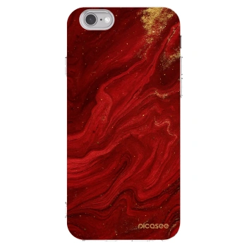 Picasee silikónový prehľadný obal pre Apple iPhone 6/6S - Red
