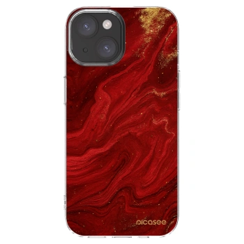Picasee silikónový prehľadný obal pre Apple iPhone 15 - Red