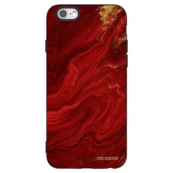 Picasee silikónový čierny obal pre Apple iPhone 6/6S - Red