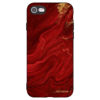 Picasee silikónový čierny obal pre Apple iPhone 7 - Red