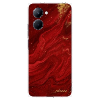 Picasee silikónový prehľadný obal pre Realme C33 (2023) - Red