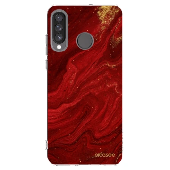 Picasee silikónový prehľadný obal pre Huawei P30 Lite - Red
