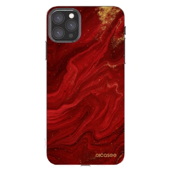 Picasee silikónový prehľadný obal pre Apple iPhone 11 Pro Max - Red