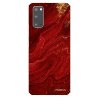Picasee silikónový prehľadný obal pre Samsung Galaxy S20 G980F - Red