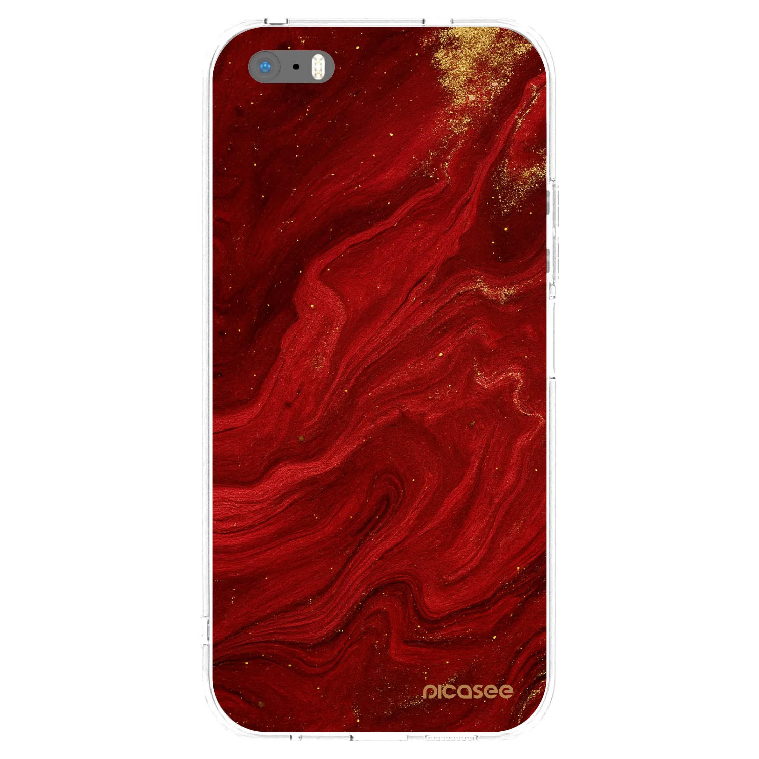 Picasee silikónový prehľadný obal pre Apple iPhone 5/5S/SE - Red