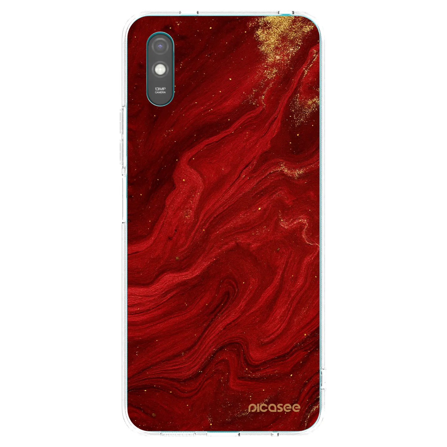 Picasee silikónový prehľadný obal pre Xiaomi Redmi 9A - Red