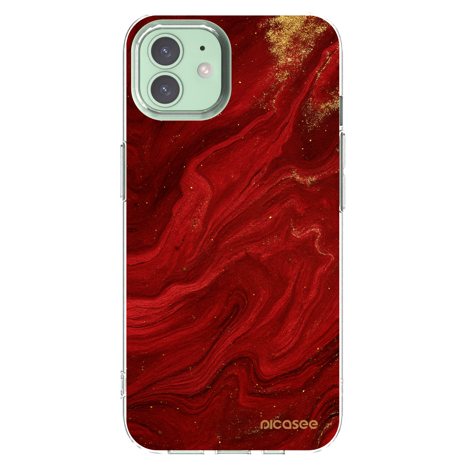 Picasee silikónový prehľadný obal pre Apple iPhone 12 Pro - Red