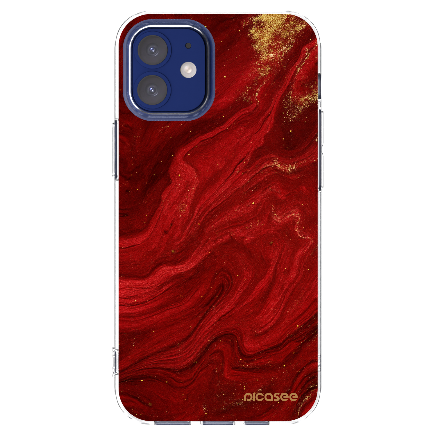 Picasee silikónový prehľadný obal pre Apple iPhone 12 mini - Red