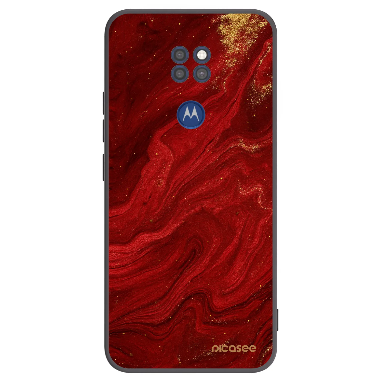 Picasee silikónový čierny obal pre Motorola Moto G9 Play - Red