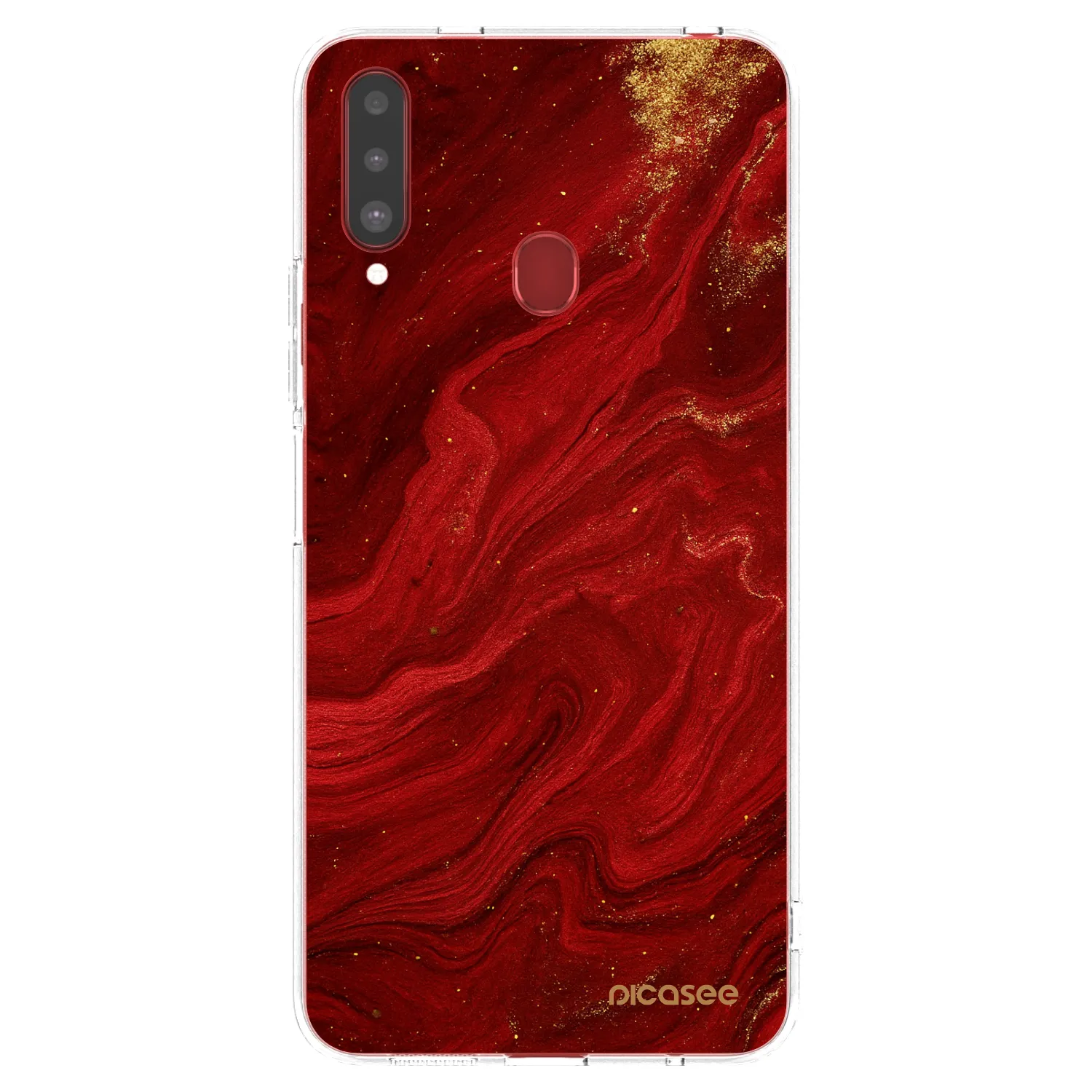Picasee silikónový prehľadný obal pre Samsung Galaxy A20s - Red
