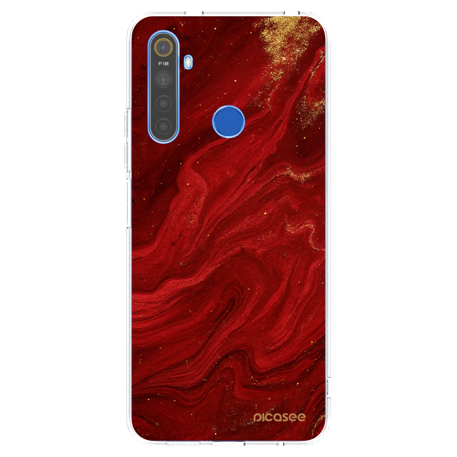 Picasee silikónový prehľadný obal pre Realme 5 - Red