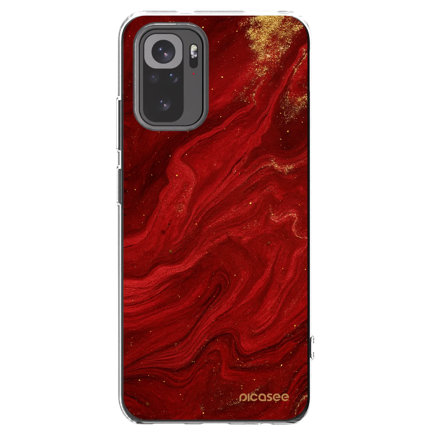 Picasee silikónový prehľadný obal pre Xiaomi Redmi Note 10 - Red