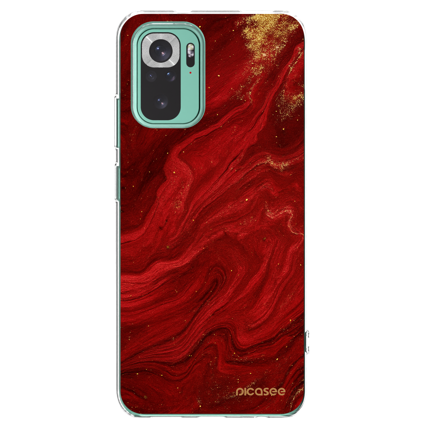 Picasee silikónový prehľadný obal pre Xiaomi Redmi Note 10 Pro - Red