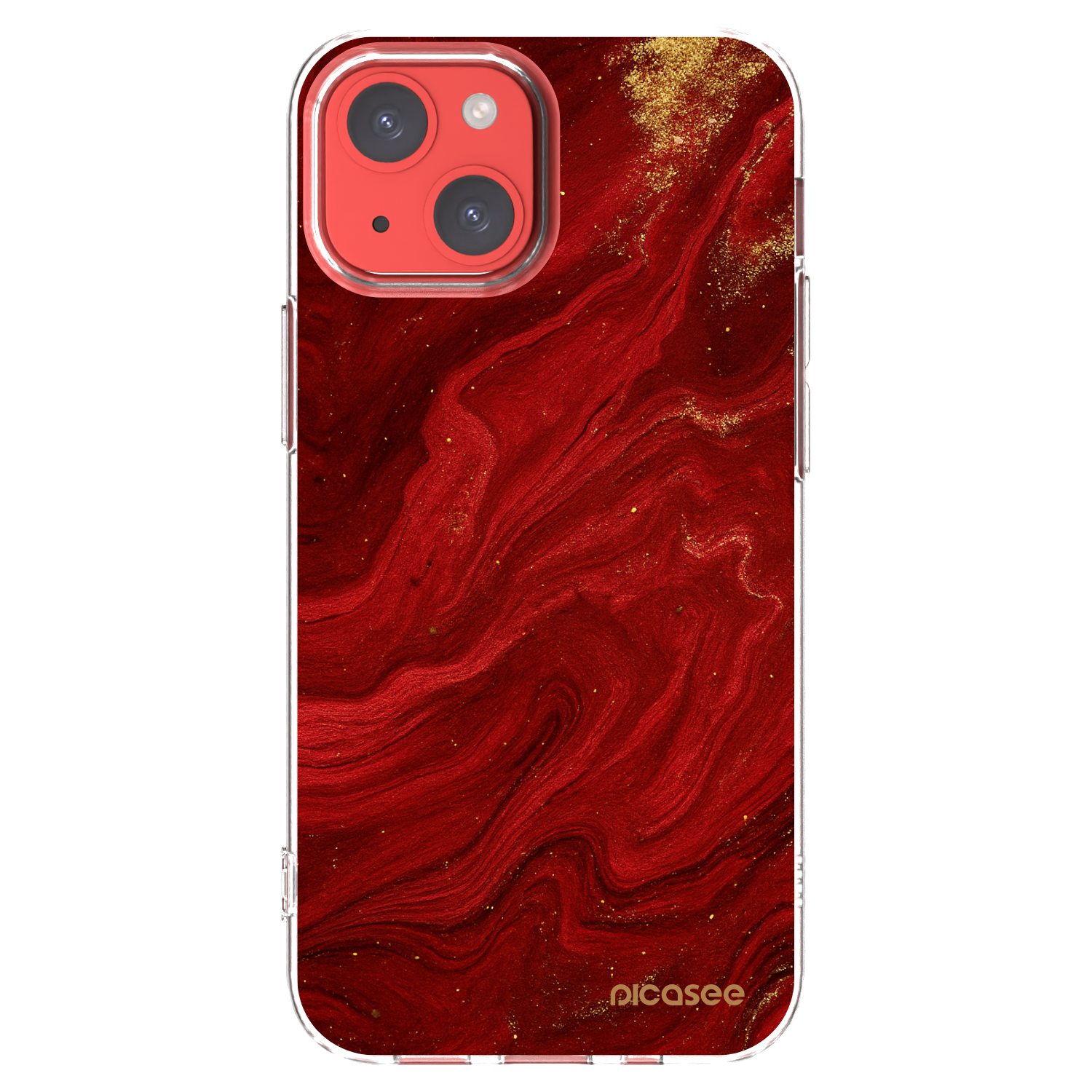 Picasee silikónový prehľadný obal pre Apple iPhone 13 mini - Red