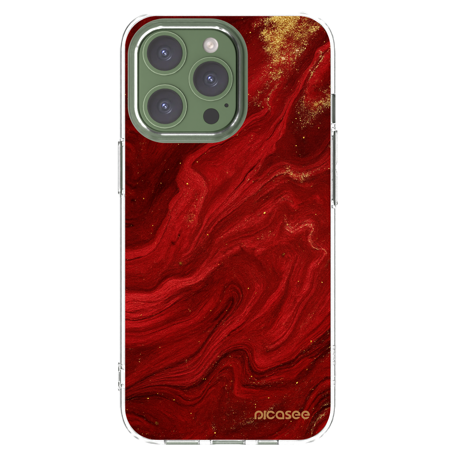 Picasee silikónový prehľadný obal pre Apple iPhone 13 Pro - Red