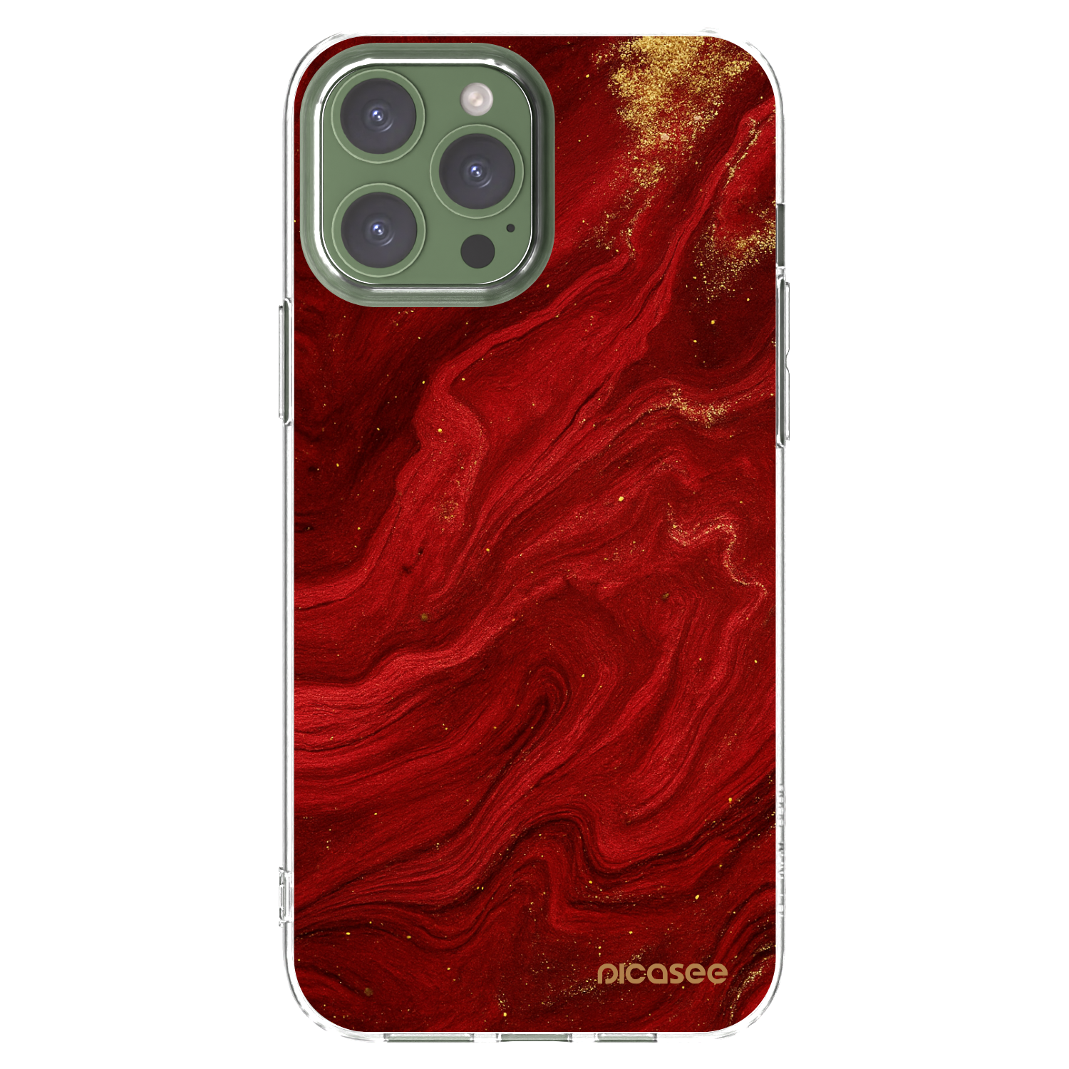 Silikónový prehľadný obal pre Apple iPhone 13 Pro Max - Red