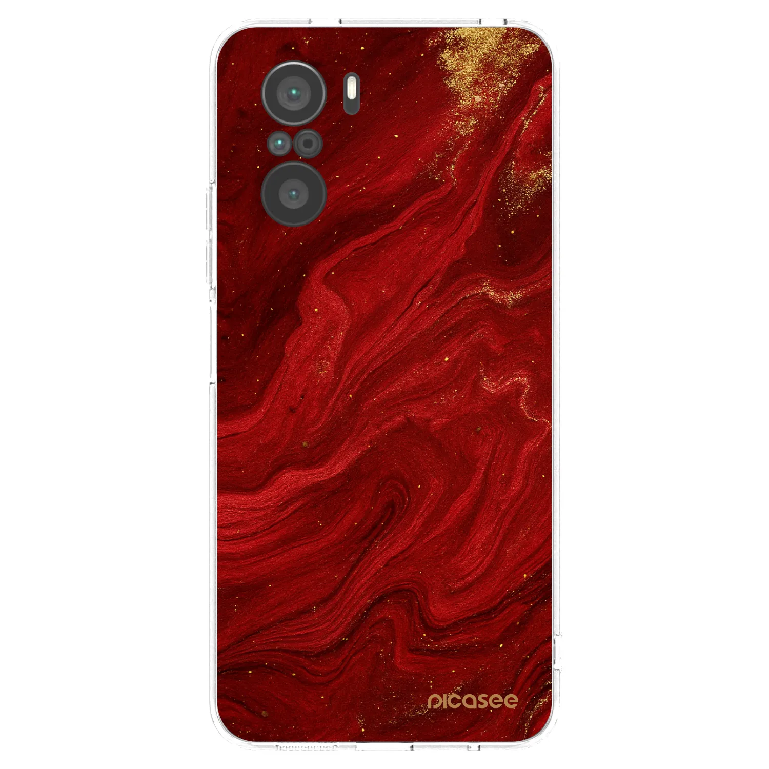 Silikónový prehľadný obal pre Xiaomi Poco F3 - Red