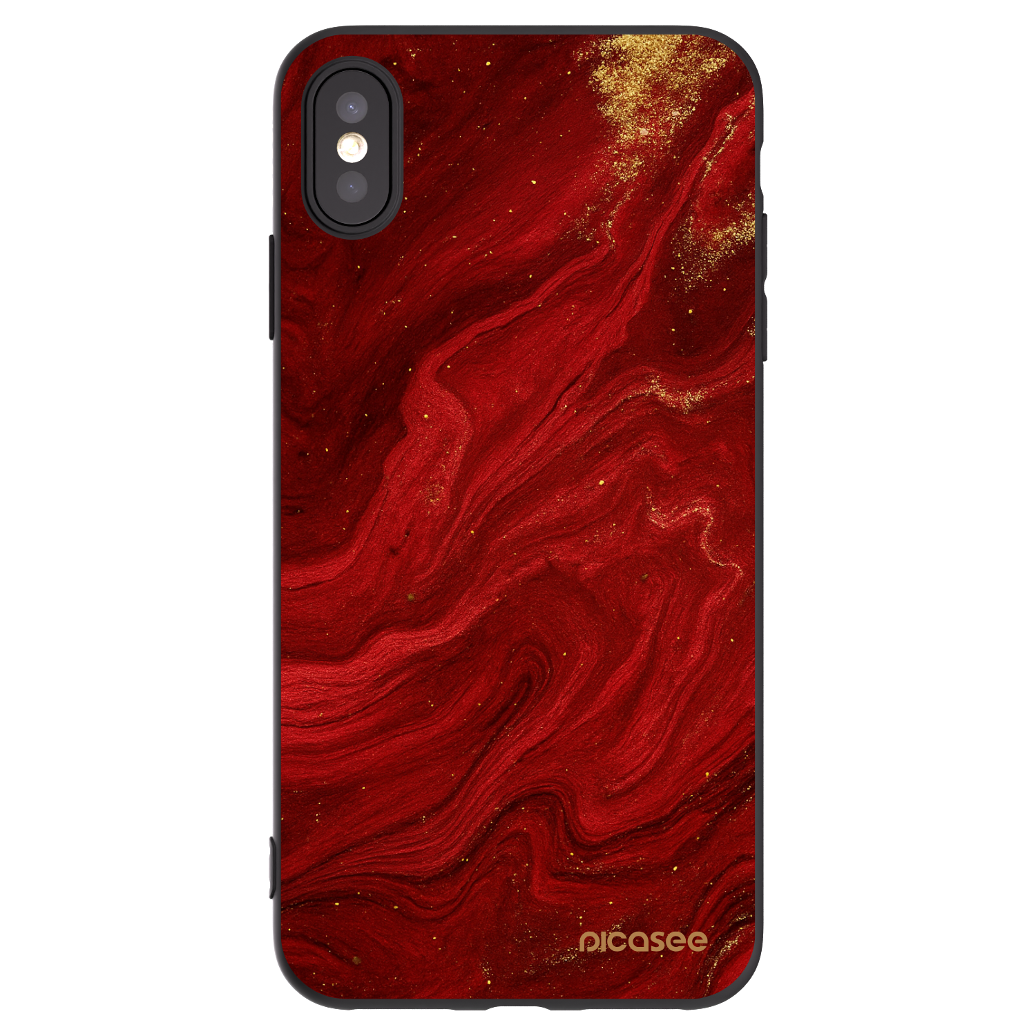 Picasee silikónový čierny obal pre Apple iPhone XS Max - Red