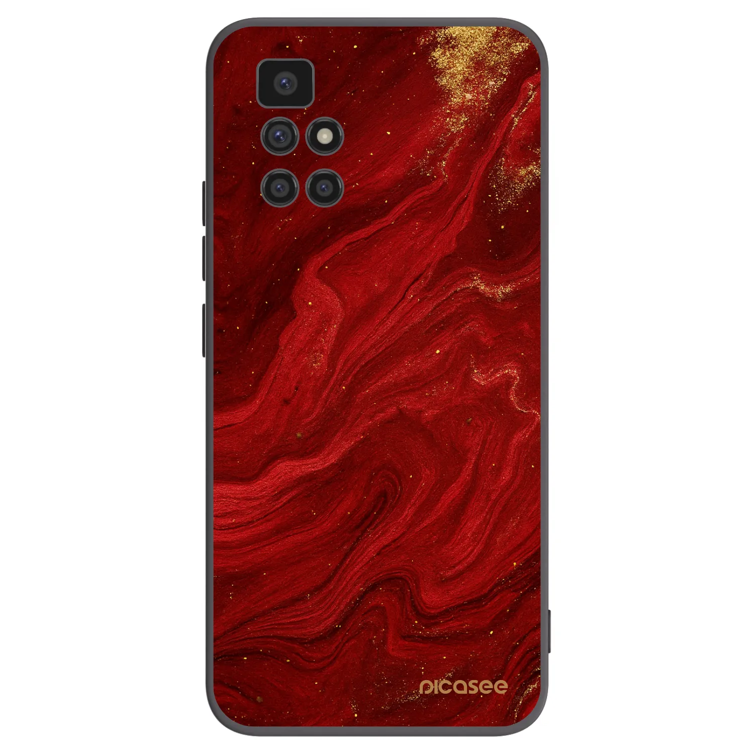 Picasee silikónový čierny obal pre Xiaomi Redmi 10 - Red