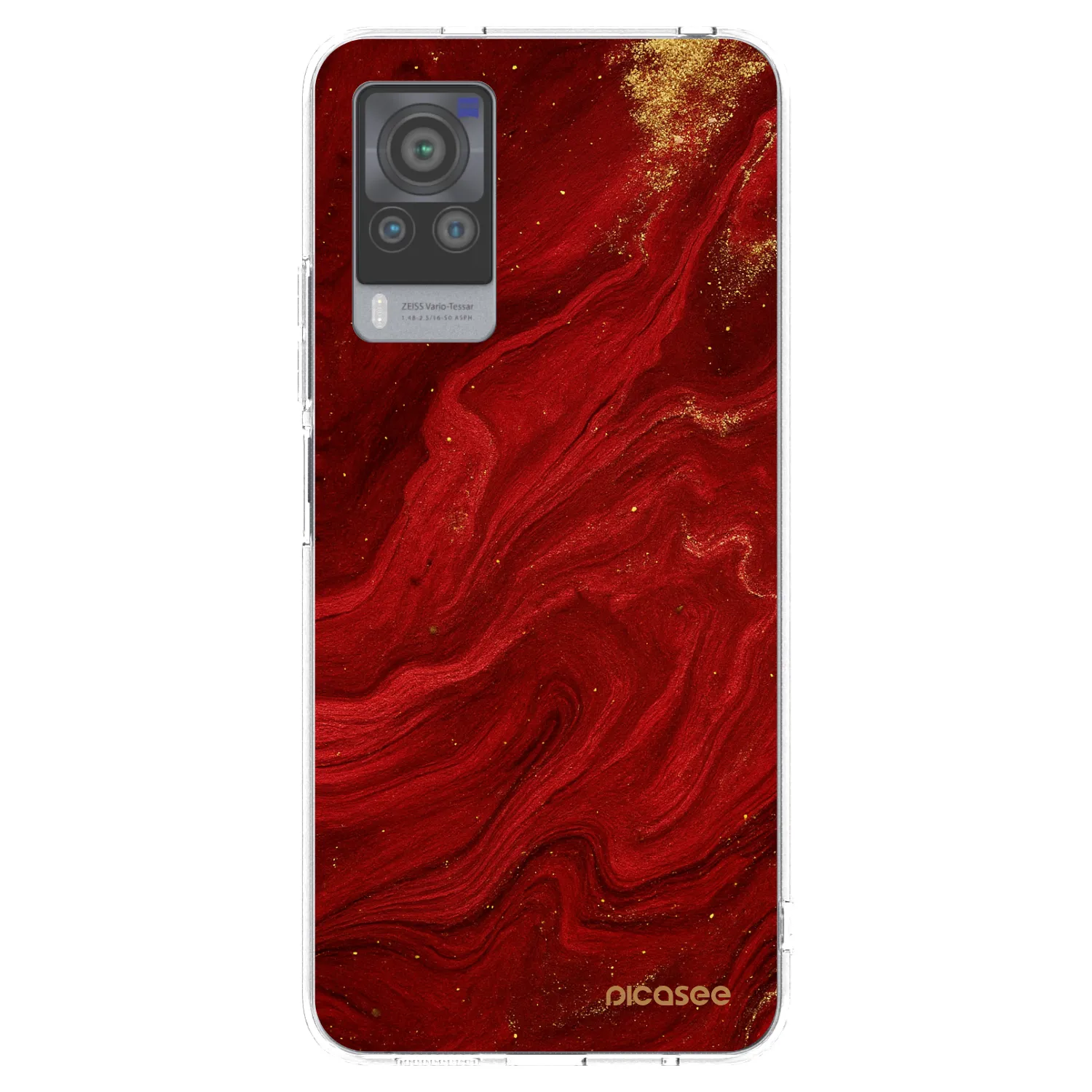 Picasee silikónový prehľadný obal pre Vivo X60 Pro 5G - Red