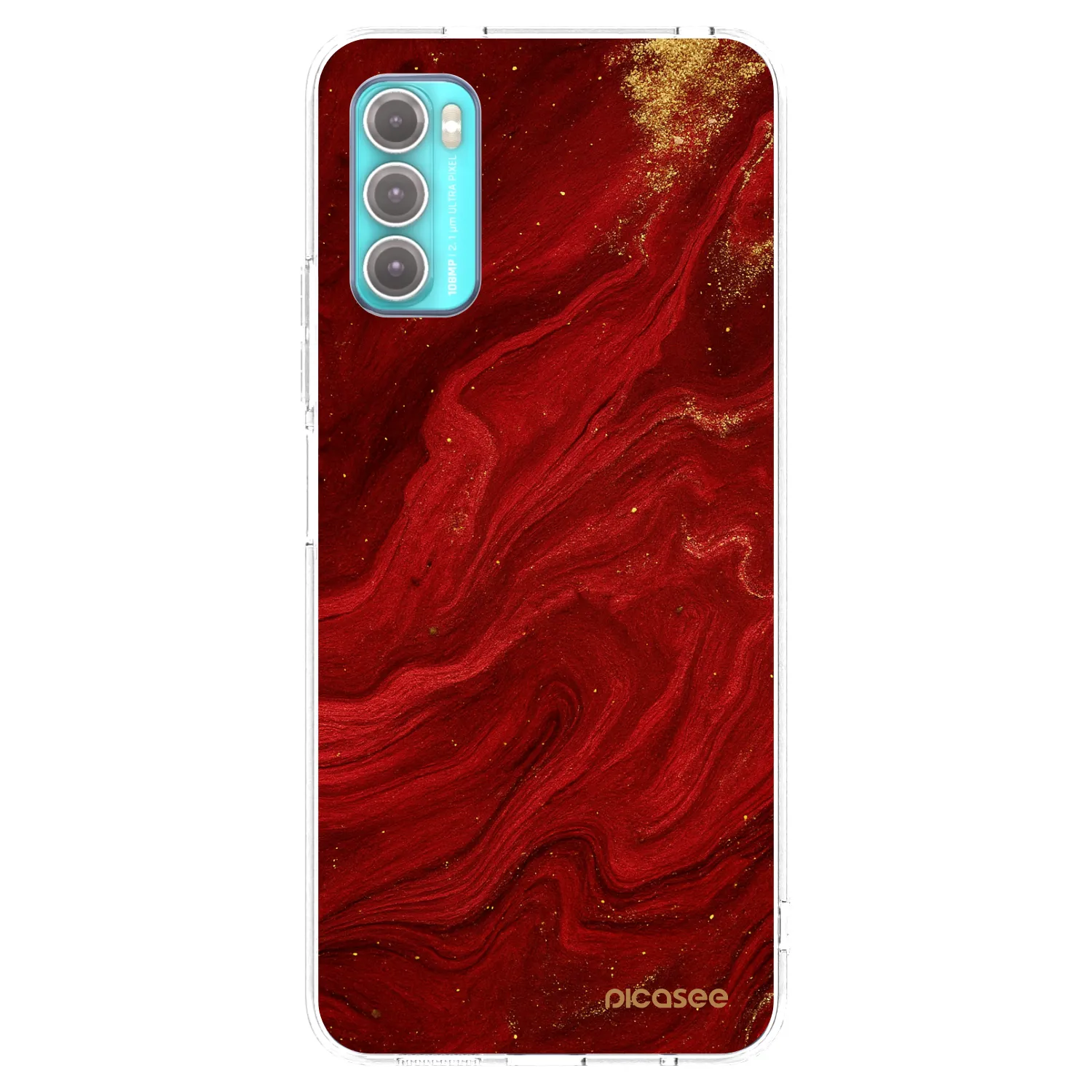 Picasee silikónový prehľadný obal pre Motorola Moto G60 - Red