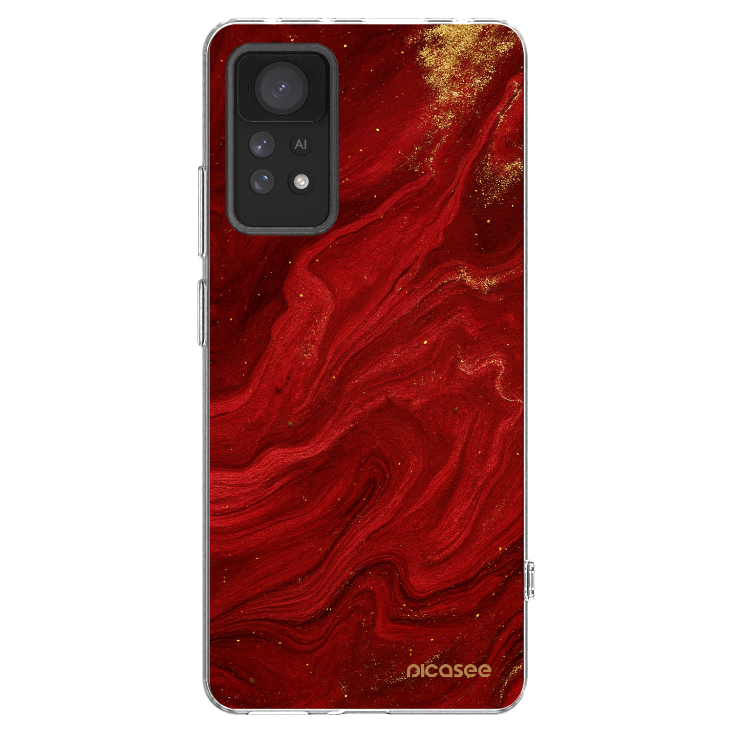 Picasee silikónový prehľadný obal pre Xiaomi Redmi Note 11 Pro - Red