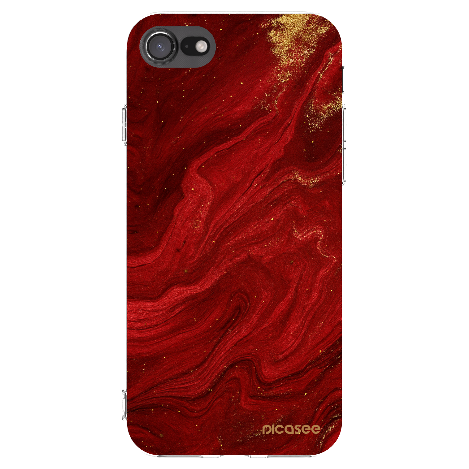 Picasee silikónový prehľadný obal pre Apple iPhone SE 2022 - Red