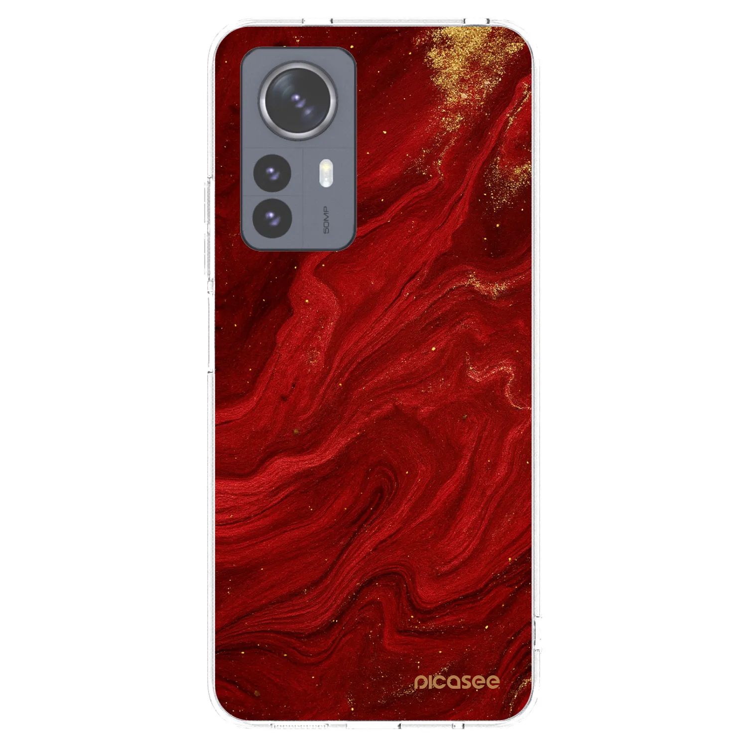 Picasee silikónový prehľadný obal pre Xiaomi 12 Pro - Red