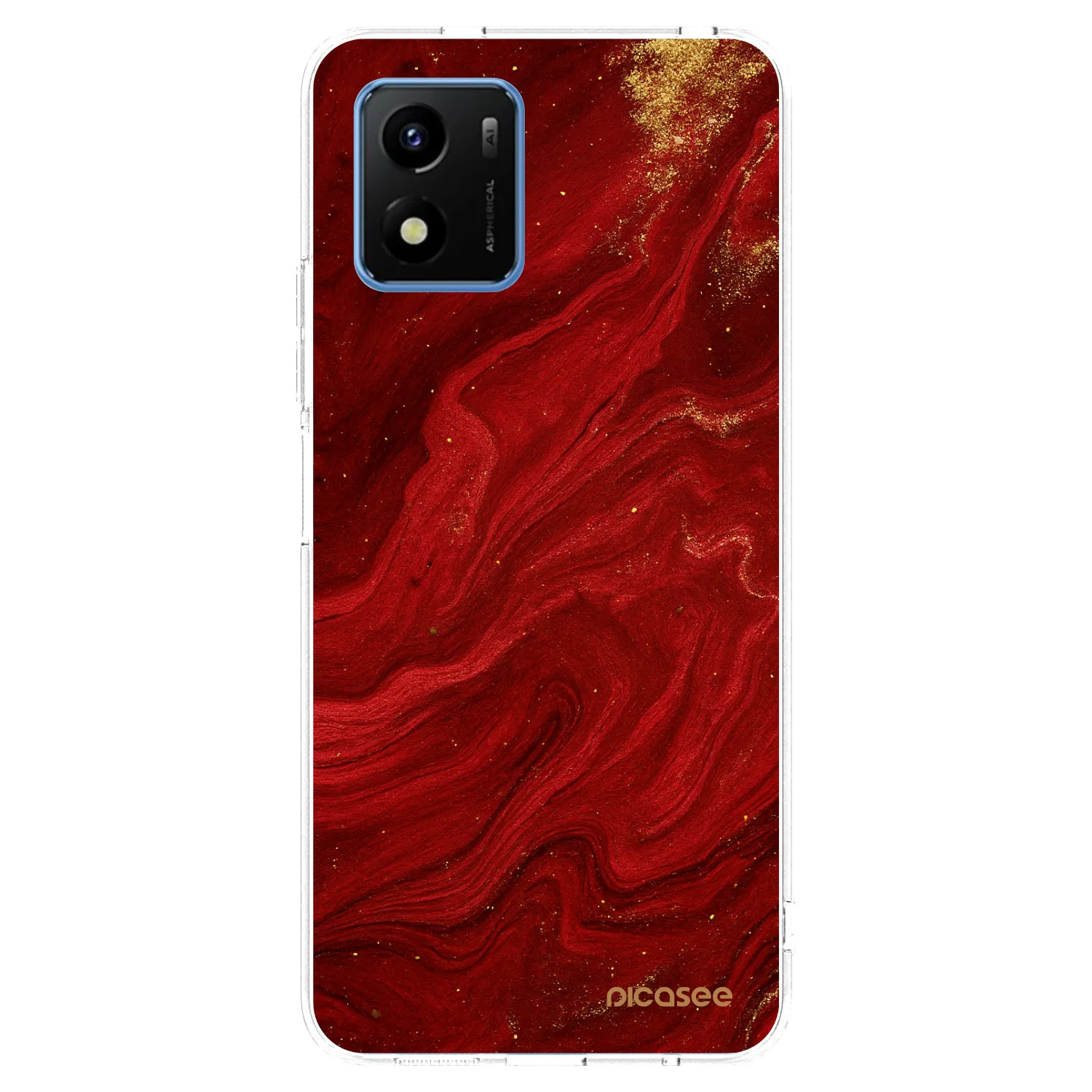 Picasee silikónový prehľadný obal pre Vivo Y01 - Red