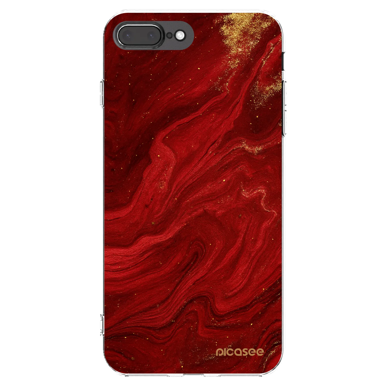 Picasee silikónový prehľadný obal pre Apple iPhone 8 Plus - Red