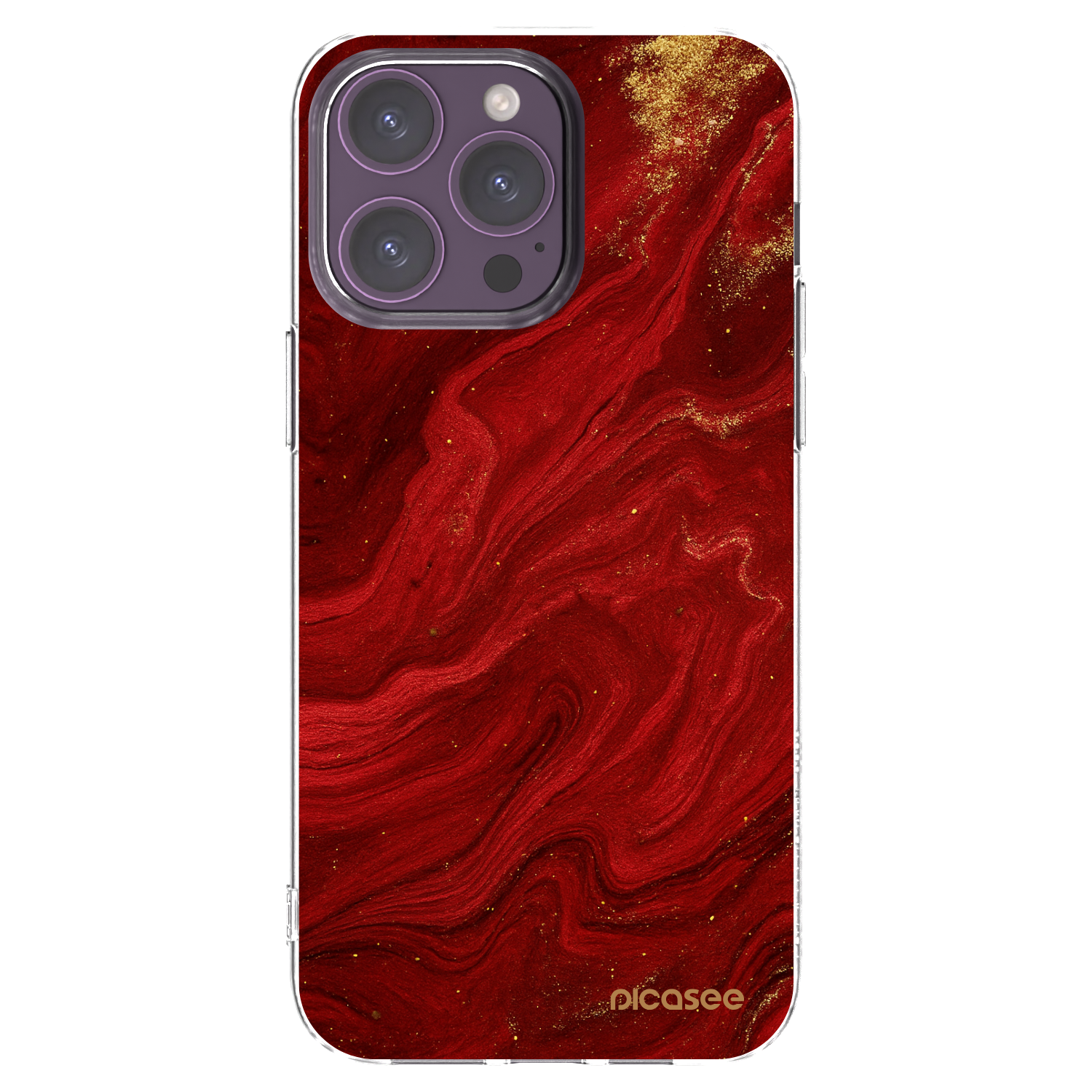 Picasee silikónový prehľadný obal pre Apple iPhone 14 Pro Max - Red
