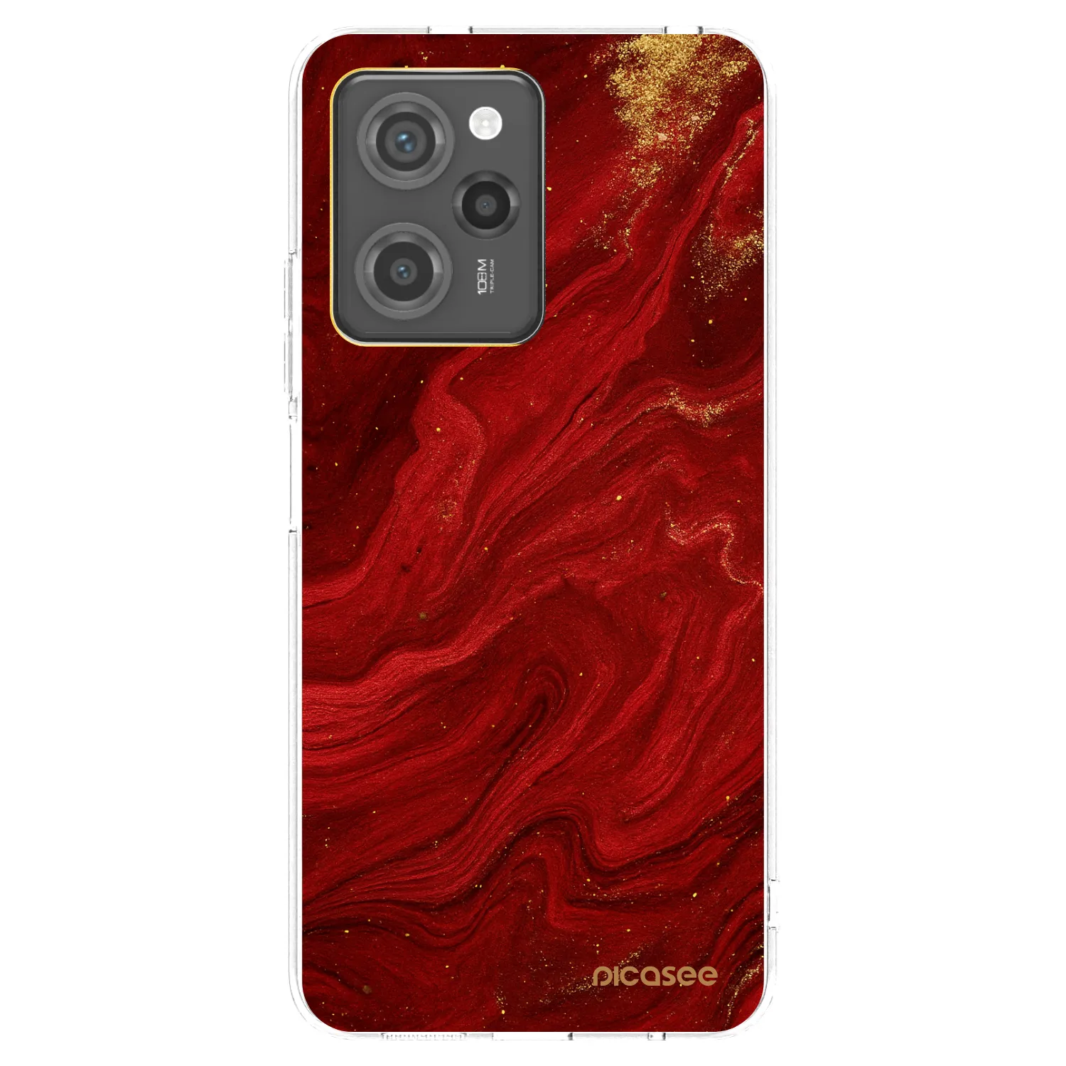 Picasee silikónový prehľadný obal pre Xiaomi Poco X5 Pro - Red