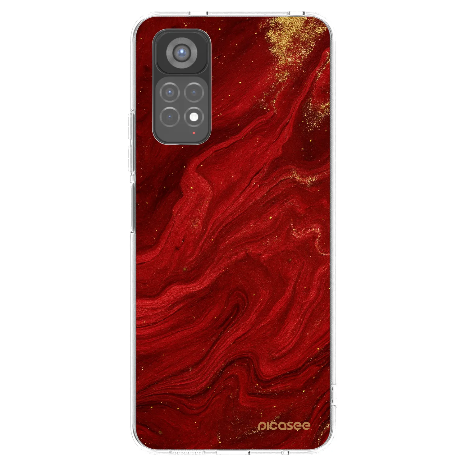 Picasee silikónový prehľadný obal pre Xiaomi Redmi Note 11S 5G - Red