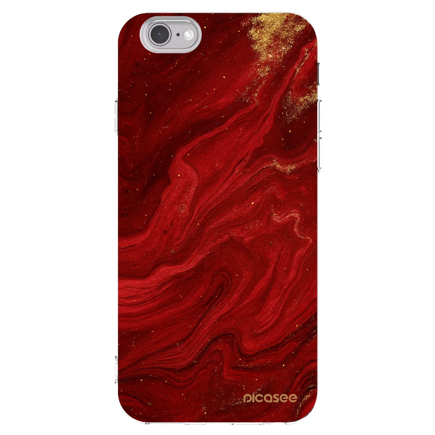 Picasee silikónový prehľadný obal pre Apple iPhone 6/6S - Red